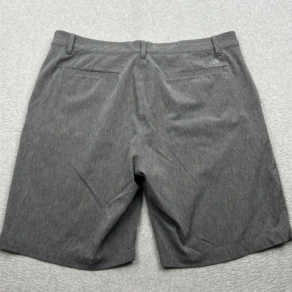 Adidas Crosshatch Shorts Mens 36 Grey Golf Performance Stretch Flat Chino HA1462
